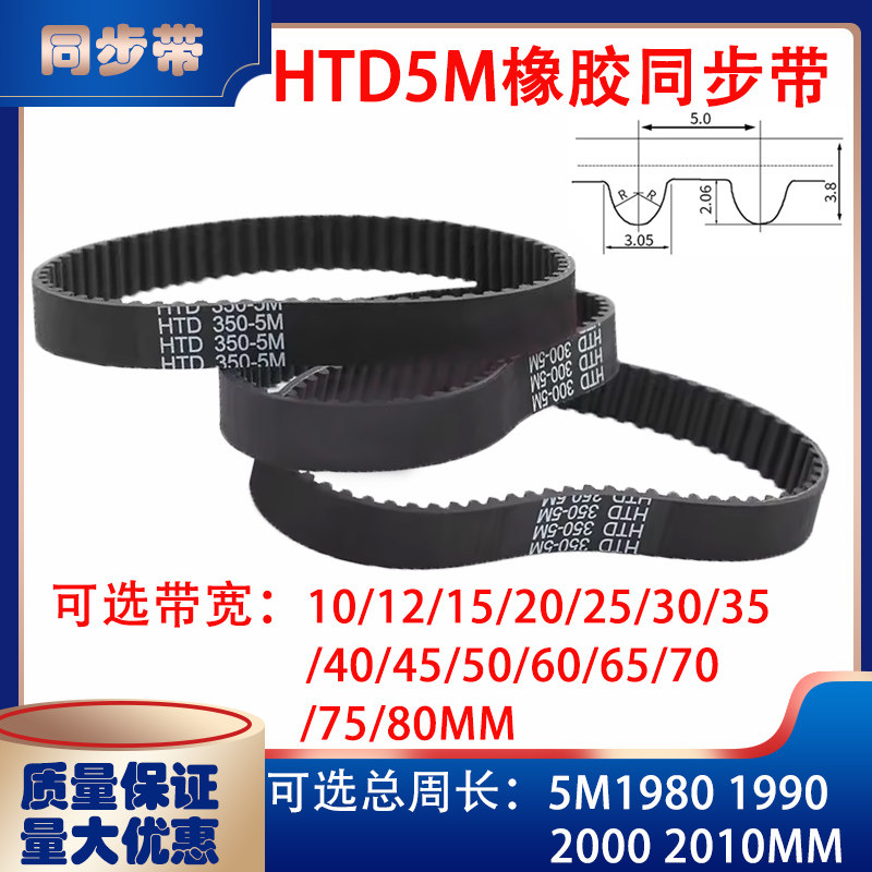 HTD5M型橡胶同步带传动带5M1980 5M1990 5M2000 5M2010皮带