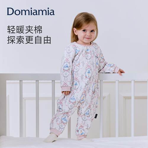 【新品】Domiamia宝宝夹棉连体衣婴儿睡衣秋冬款加厚保暖新生儿哈