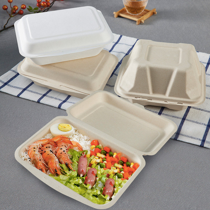 一次性沙拉便当盒轻食餐盒纸浆饭盒寿司网红打包盒环保可降解餐具