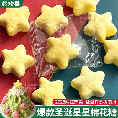 圣诞节星星棉花糖蛋糕装饰