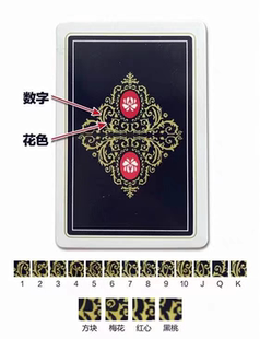 新款姚记0218魔术扑克背面可识别特殊订制魔术道具近景表演送图解