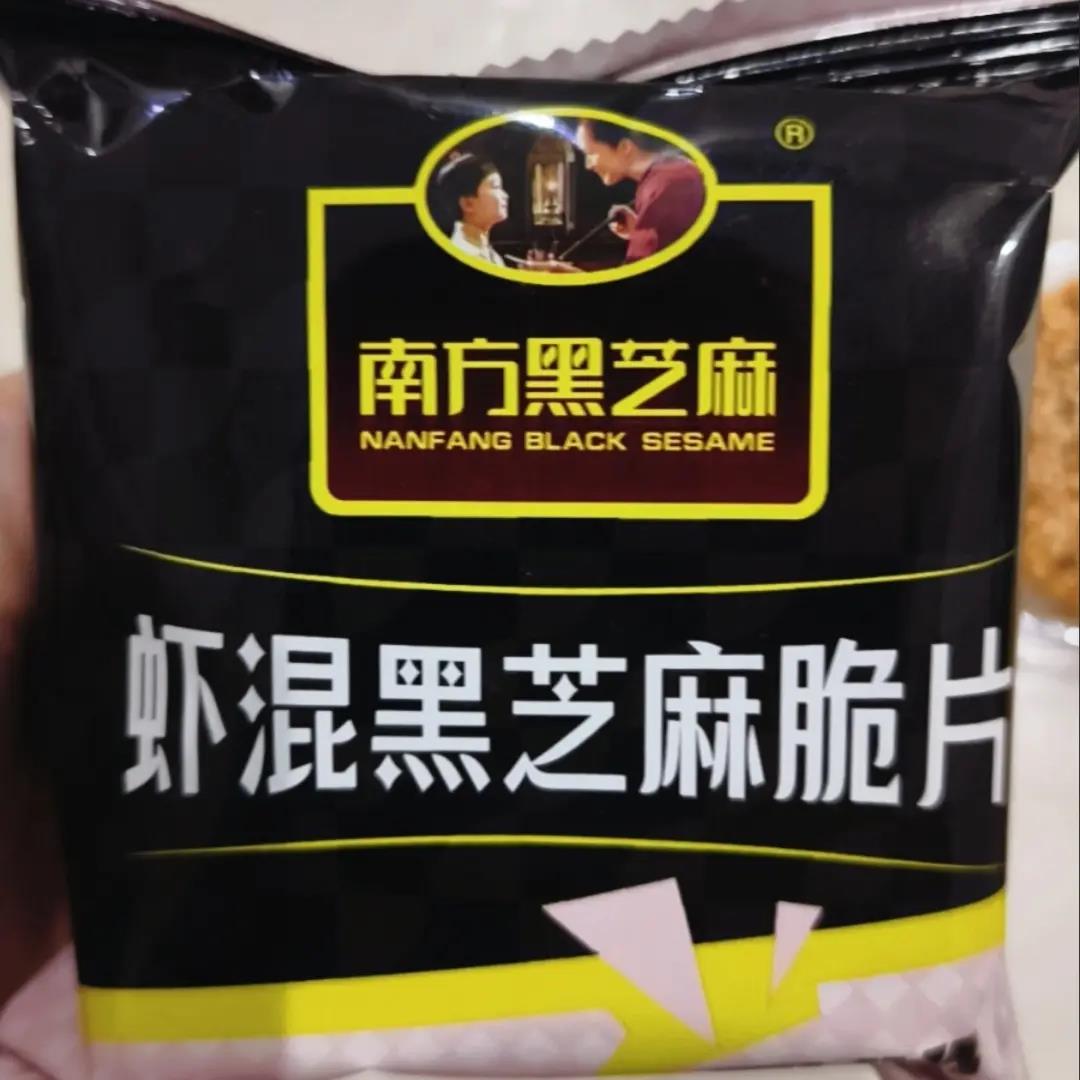 南方黑芝麻虾混脆片非油炸薄脆独立包装饼干休闲零食解馋80g