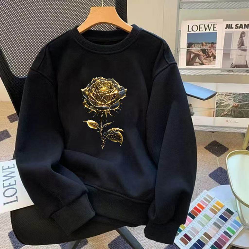 美式复古百搭长袖t恤潮牌宽松圆领卫衣男款男生上衣服无帽外套春