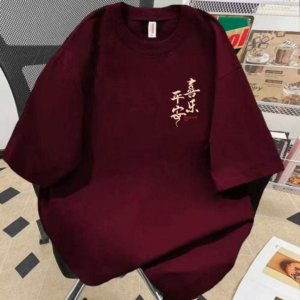 本命年纯棉短袖爆款2026夏季新年新款红色宽松慵懒风时尚百搭上衣