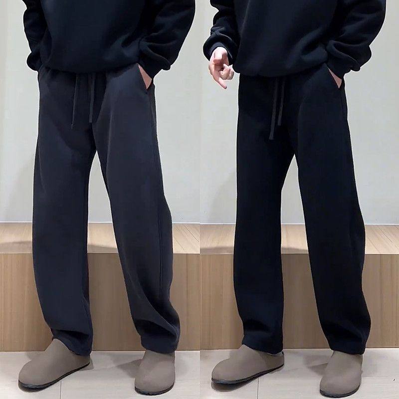 春秋季裤子男2025新款直筒休闲长裤侧边条纹卫裤男款九分运动男裤