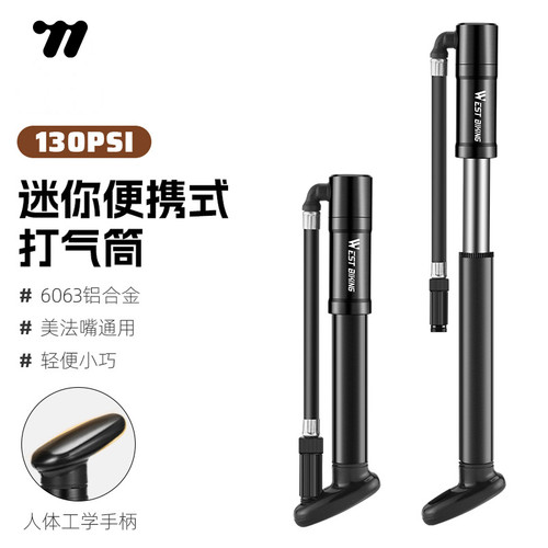 西骑者打气筒便携小巧美法嘴通用
