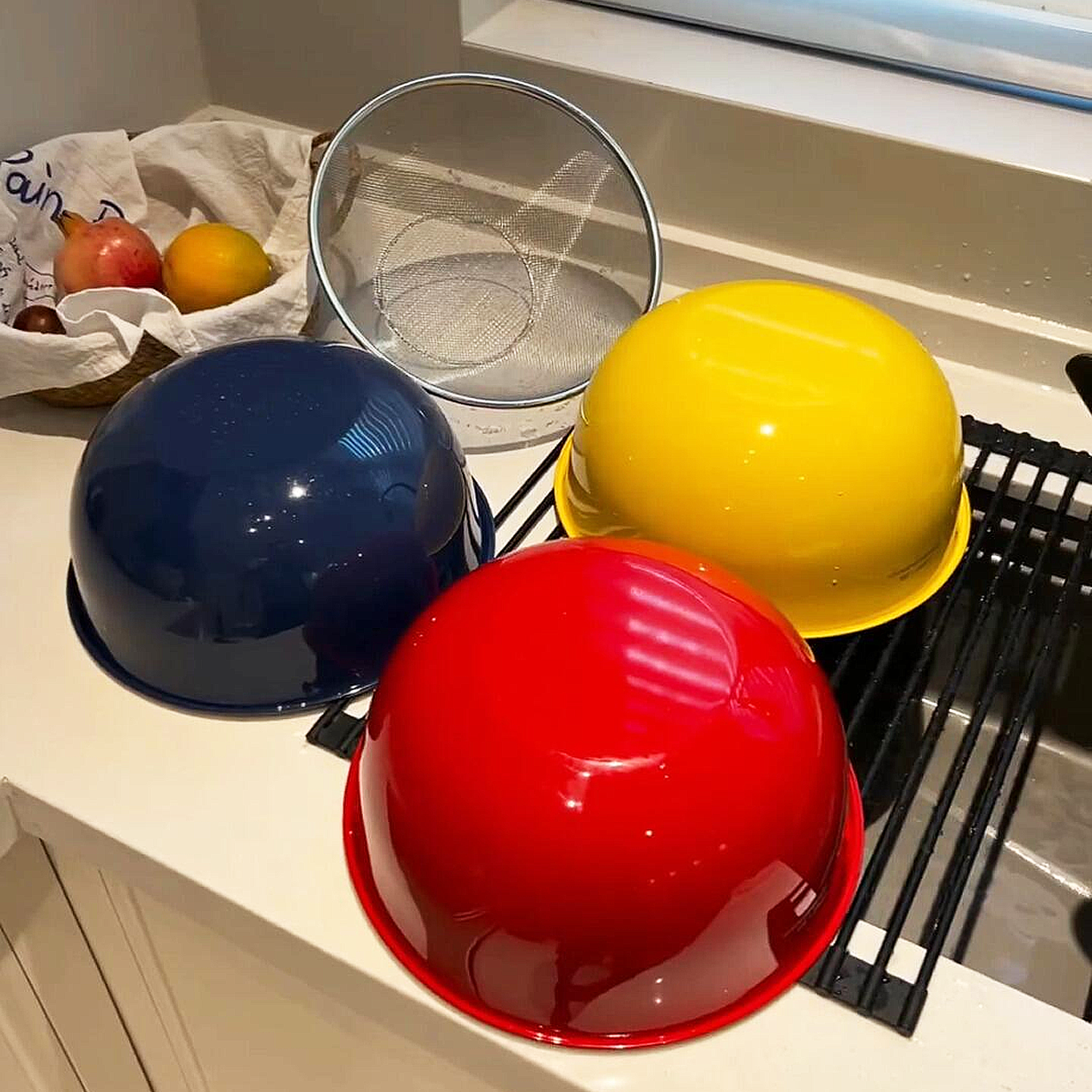 不锈钢沥水篮洗菜料理盆厨房家用和面盆凉拌烘焙沙拉盆2025新款,餐饮具,果盆/果盘/果篮,淘宝优惠券,粉丝福利购,淘宝优惠卷