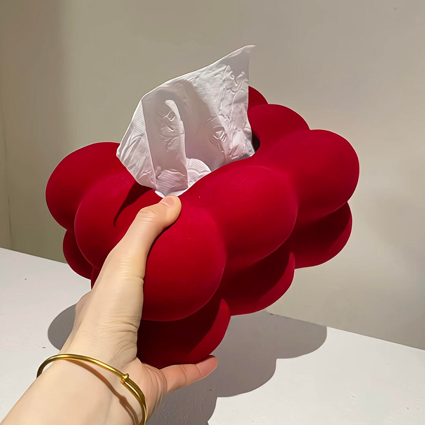 复古红立体纸巾盒客厅高档轻奢陶瓷抽纸盒台面新年红色装饰高级感,收纳整理,纸巾盒,淘宝优惠券,粉丝福利购,淘宝优惠卷