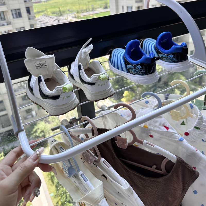 折叠晾衣架阳台家用室内鞋架窗台置物架收纳挂式袜子毛巾晾晒架