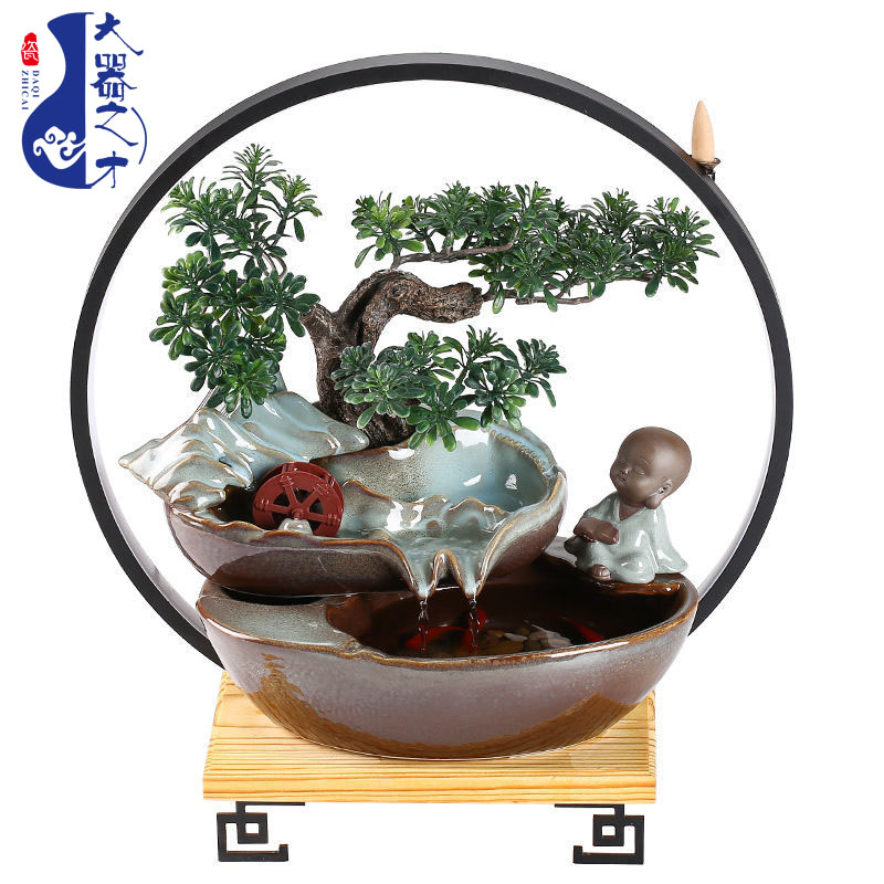 大师艺术高端新中式创意流水摆件喷泉风水招财开业送礼乔迁