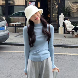 高级百搭显瘦针织套头衫 韩系慵懒圆领纯色净版 上衣女 新款 2025秋季