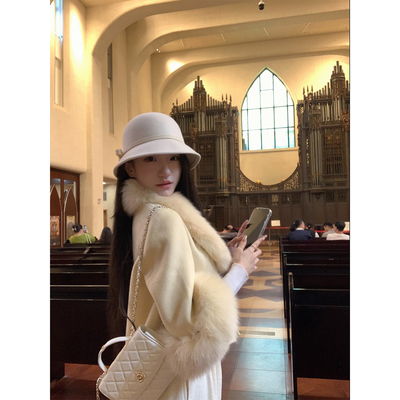 YYW汪澜的妹妹乖嗲斗篷大衣