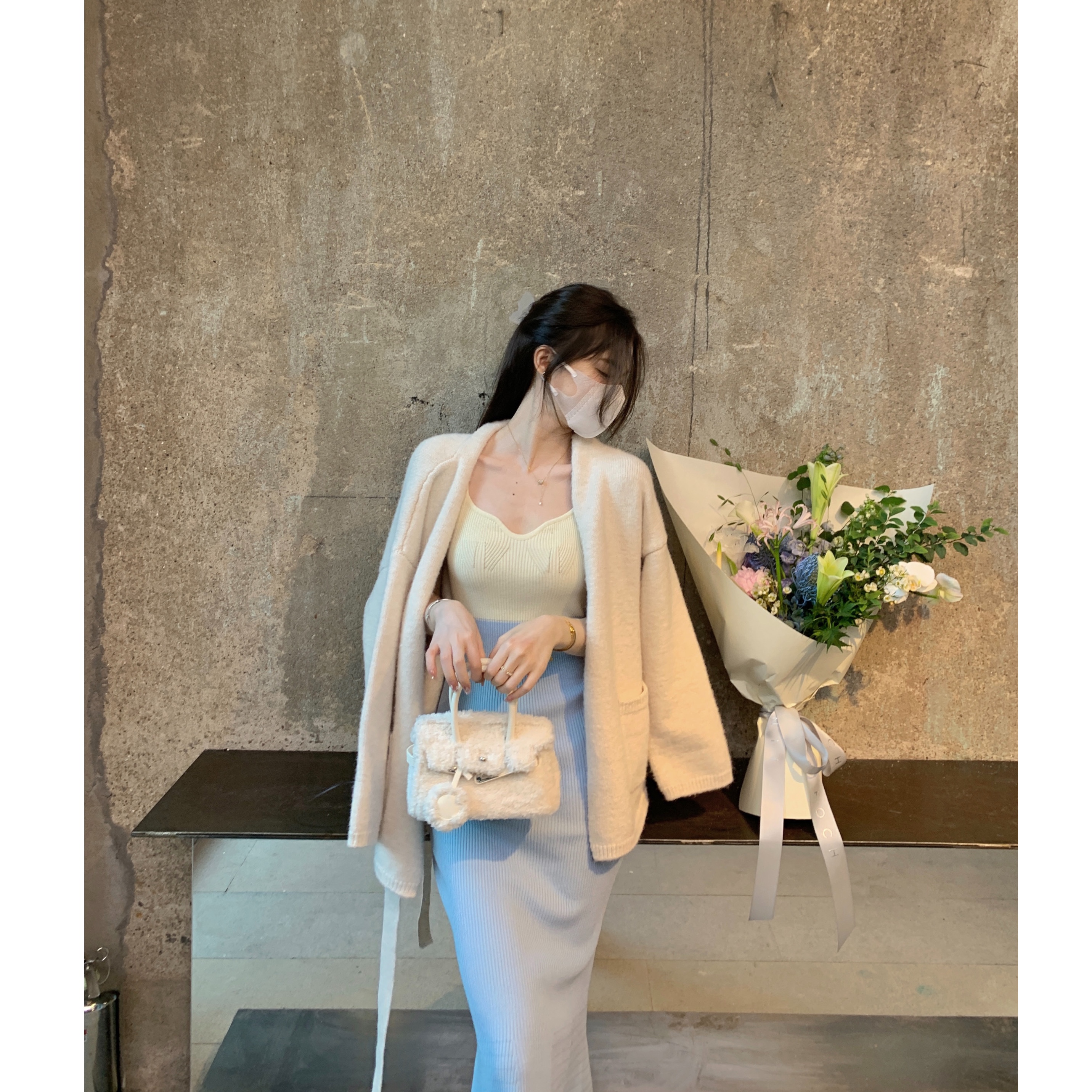 YIYIWANG温柔风开衫针织外套