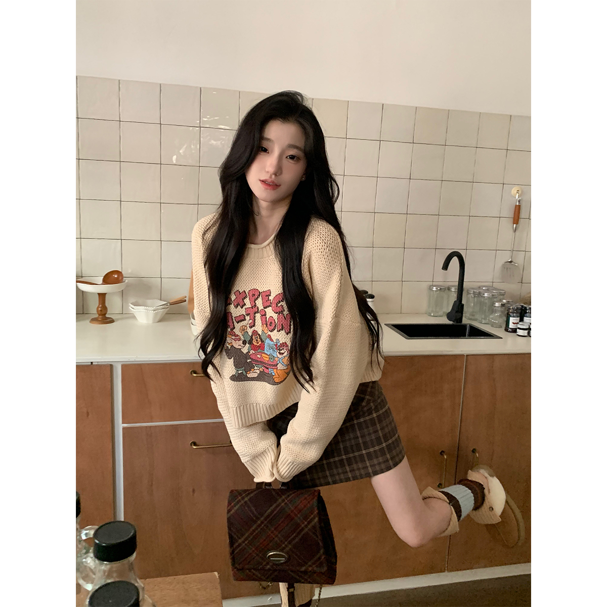 YIYIWANG印花针织衫毛衣