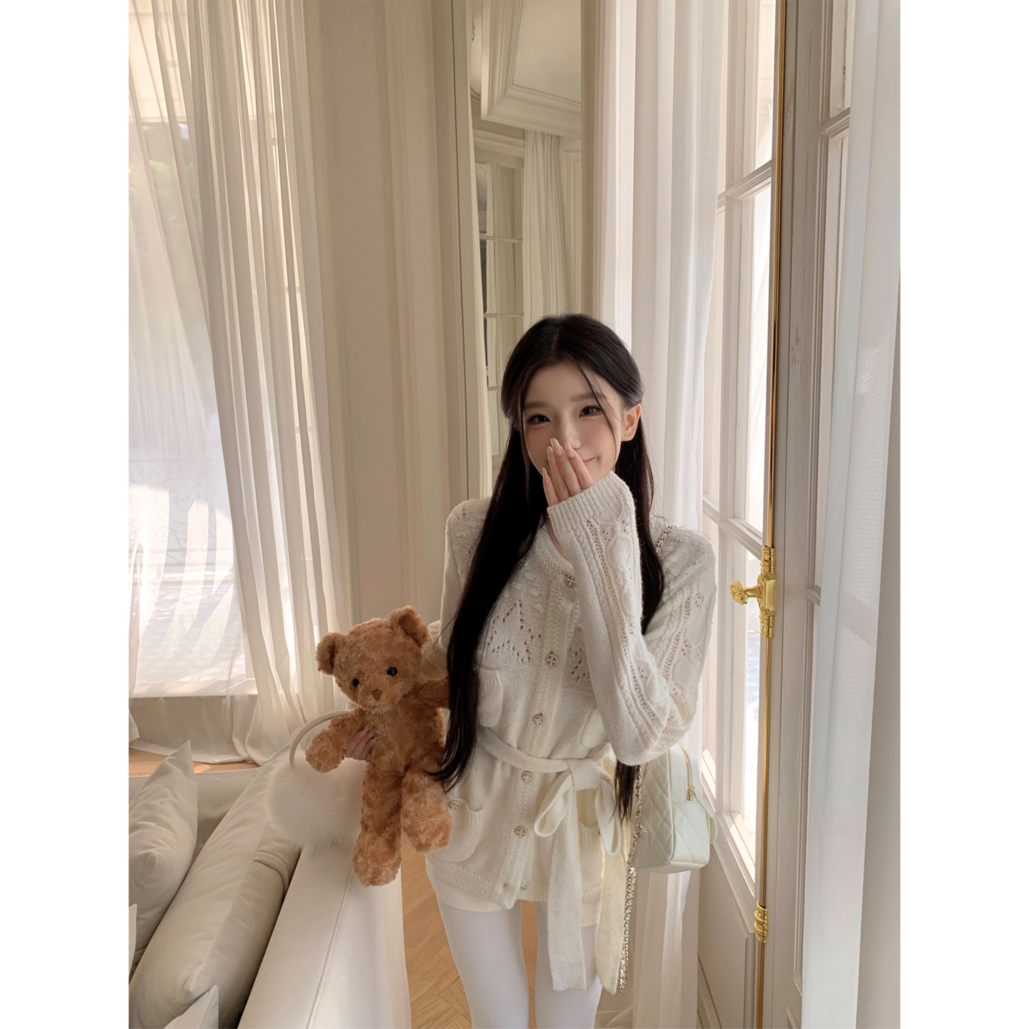 YYW汪澜的妹妹经典小香针织开衫