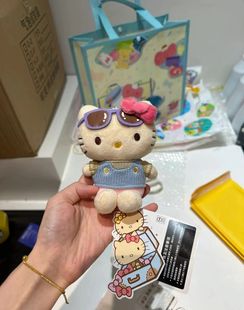 毛衣HelloKitty毛绒公仔墨镜凯蒂猫玩偶毛绒钥匙扣kitty背包挂件