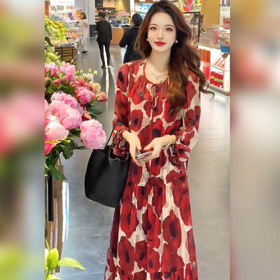 Linda姐高端线【欧若风】新款时尚穿搭高贵气质连衣裙AS5LYH0455