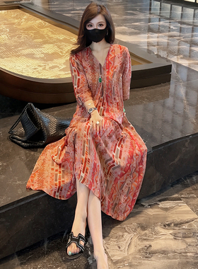 【Linda姐高端线】时尚轻奢高贵慵懒风法式连衣裙女夏AS5LYH1110