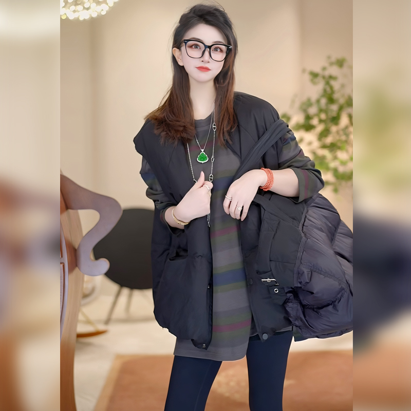 【Linda姐高端线】秋冬时尚气质慵懒条纹打底衫长袖T恤AW4STX0040