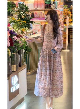 Linda姐高端线【欧若风】夏季新款慵懒气质法式连衣裙AS5LYH0637