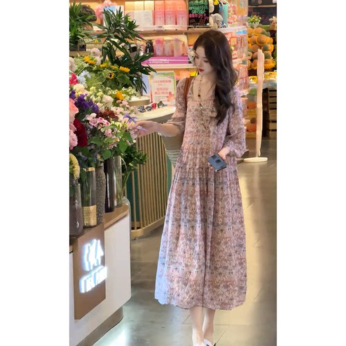 Linda姐高端线【欧若风】夏季新款慵懒气质法式连衣裙AS5LYH0637