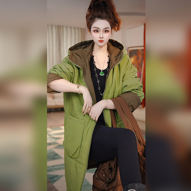 无品牌聚酯纤维中长款老钱风宽松