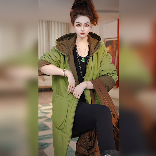 无品牌聚酯纤维中长款老钱风宽松