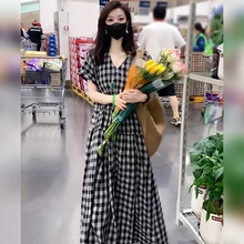 【Linda姐高端线】夏季新款时尚气质格子衬衫裙连衣裙AS5LYH0259