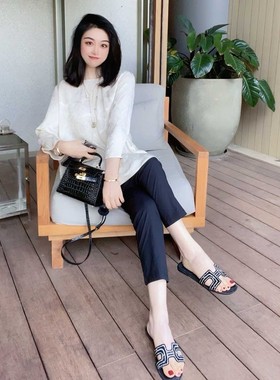 【Linda姐高端线】夏季百搭爆款直筒女薄款休闲白色裤子LA3KXX067