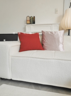 晚睡的猫圣诞绿复古红色丝绒抱枕靠枕珠光粉法式美式中古风