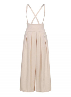 2022New high waist wide leg ninth overalls新款高腰阔腿九分裤