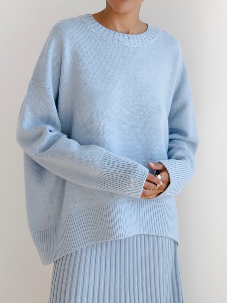 Crew neck loose毛衣