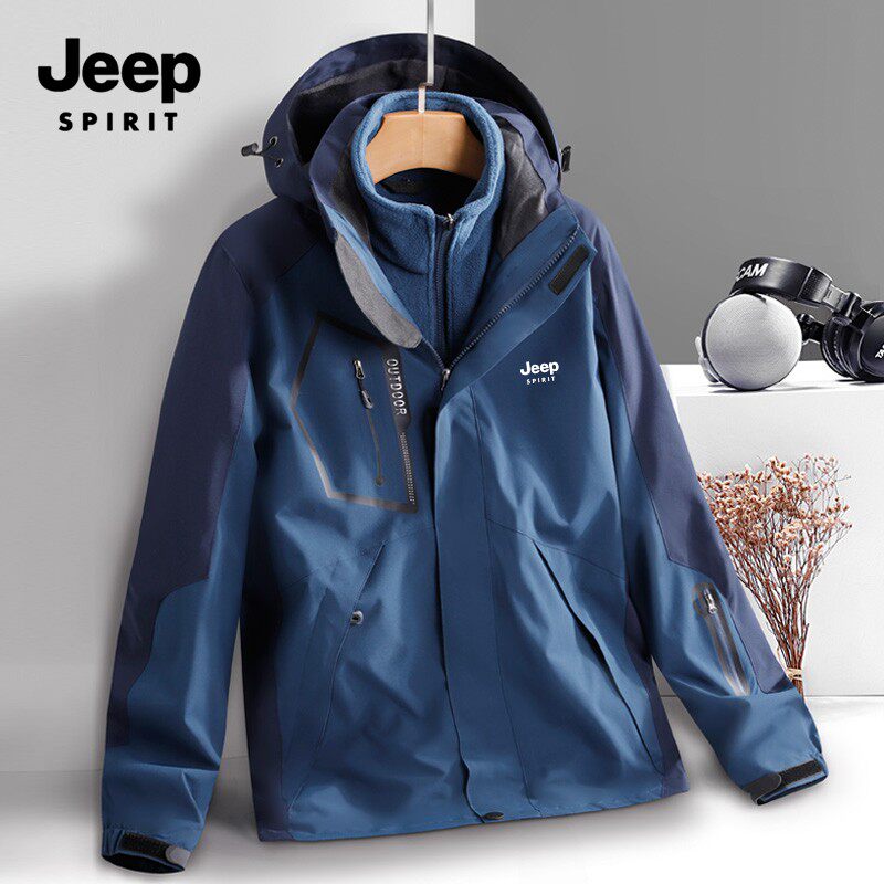 JEEP吉普户外冲锋衣三合一男女同款夹克加绒加厚防风防雨登山服男,户外/登山/野营/旅行用品,冲锋衣,淘宝优惠券,粉丝福利购,淘宝优惠卷
