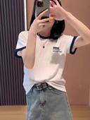 t恤短袖 女士2026年新款 夏装 宽松纯棉薄款 设计感撞色小众半袖 上衣