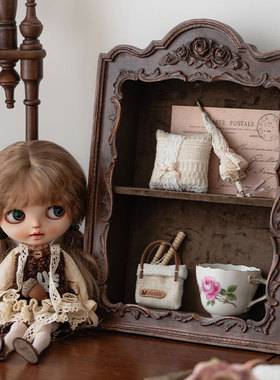 法式复古雕花壁柜树脂浮雕墙上置物架中古多层收纳柜吊柜壁橱