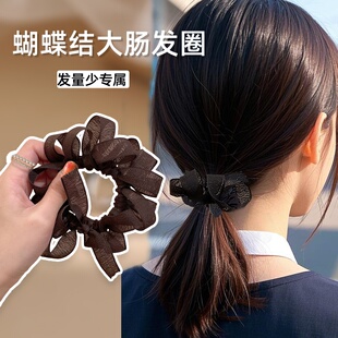 适合发量少的头绳不扯发高弹力短发留长过渡期半扎发皮筋大肠发圈