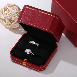 结婚戒指一对仿真莫桑钻戒情侣对戒活口可调节指环婚礼仪式 用道具