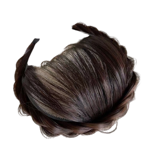 遮白发发箍鱼骨辫假发刘海一体增高颅顶有无鬓角麻花辫子外出发饰