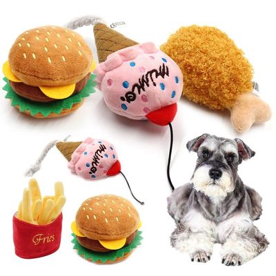 Dog Chew Molar Various Food Fries Hamburger Chicken Leg Shap