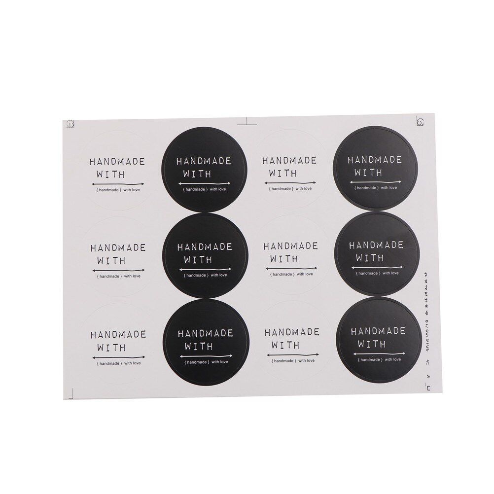 120pcs/10 sheets black & white thank you baking seal sticker