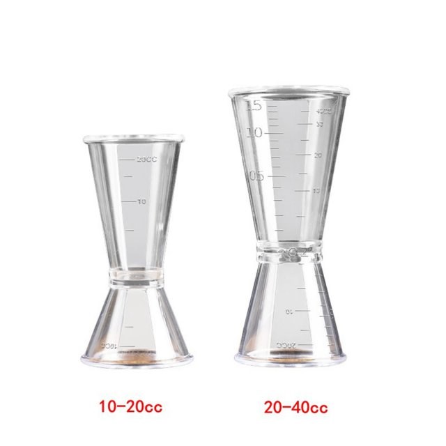 Double Clear Jigger Ounce Cup Plastic Resin Milk Tea Coffee