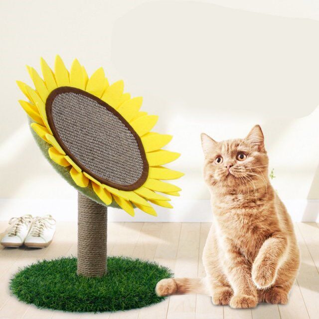 sunflower shaped cat tree bed with scratching post with sisa