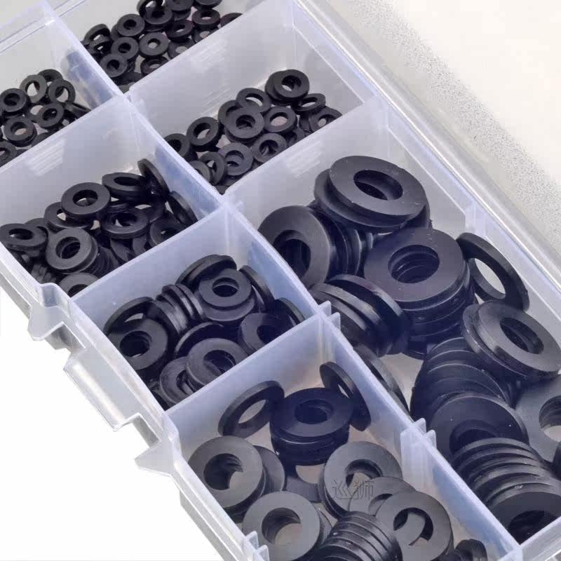 350pcs black nylon flat washer set m2 m2.5 m3 m4 m5 m6 m8 pl