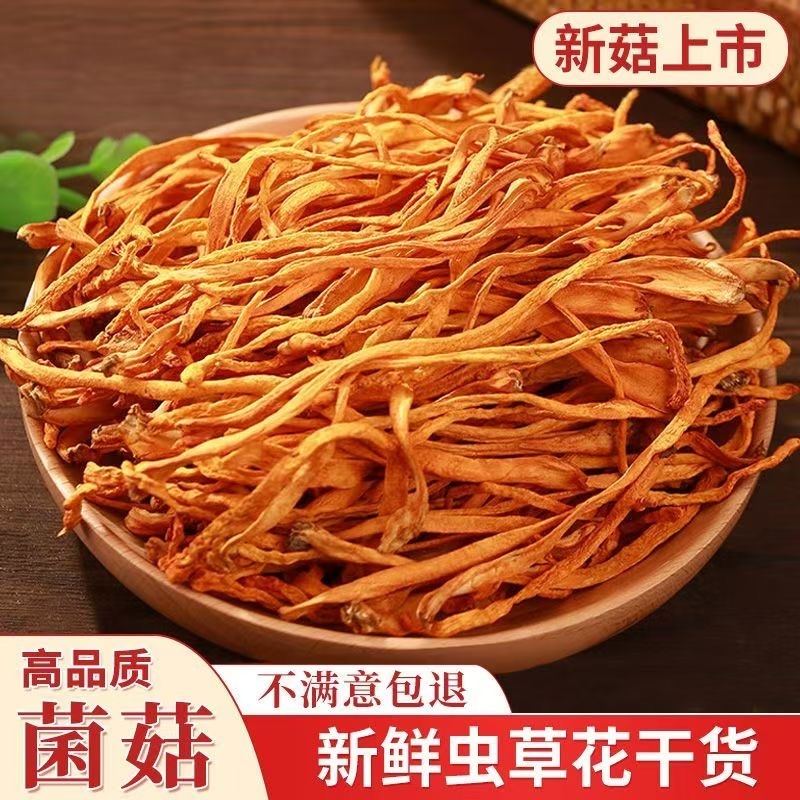 虫草花干货当季新鲜蛹虫草古田特产甄选孢头完整金黄色泽煲汤食材