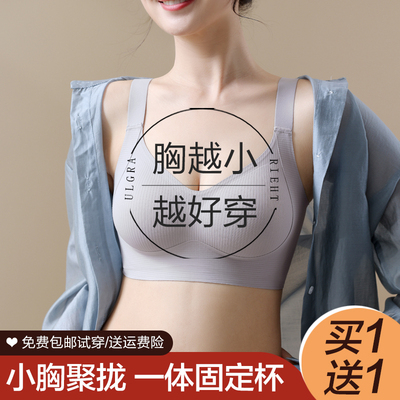 全棉纯棉无痕内衣女聚拢小胸收副乳防下垂提拉上托2025新款爆款秋