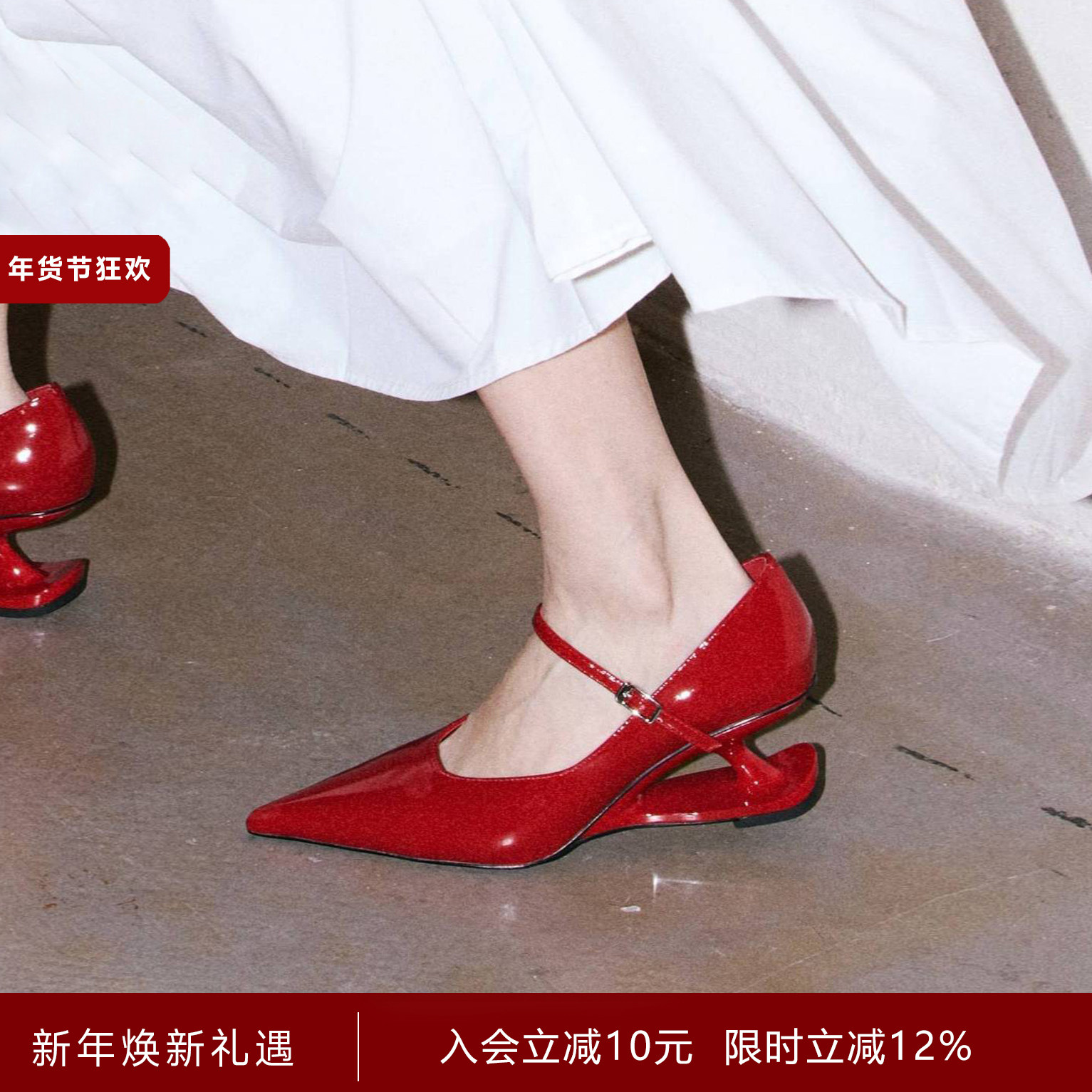 KOUKOUMU 李宇春 郭采洁同款 复古玛丽珍 悬浮跟 尖头高跟鞋单鞋,女鞋,玛丽珍鞋,淘宝优惠券,粉丝福利购,淘宝优惠卷