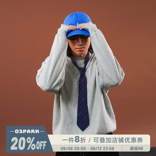 O3PARK秋新款宽松圆领卫衣