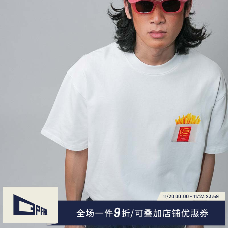 O3PARK短袖薯条印花T恤