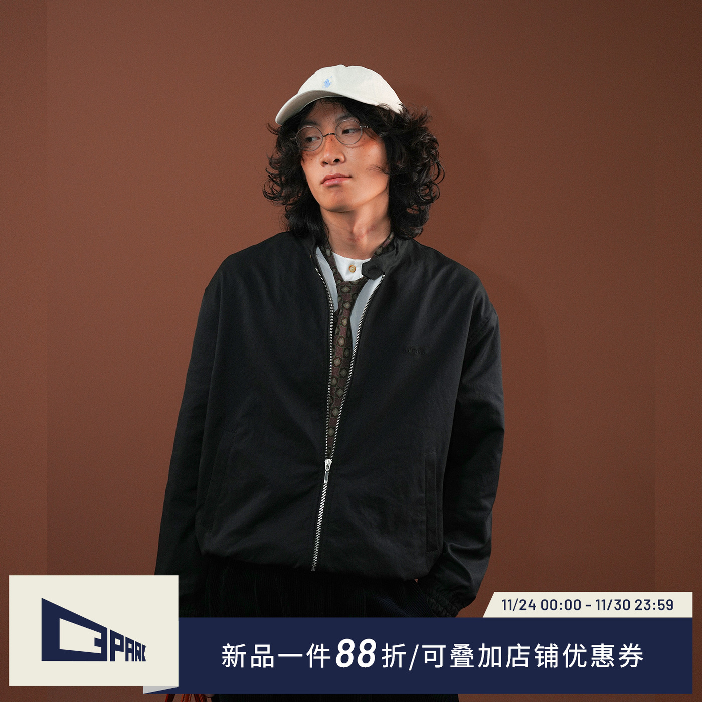 O3PARK日系复古短款夹克