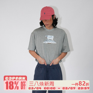 O3PARK夏季新款索洛纳速干凉感短袖宽松百搭”奶牛“印花T恤
